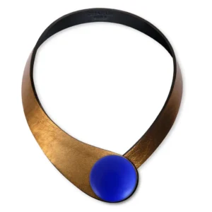 Colier Din Piele Zaragoza + Buton Ceramic