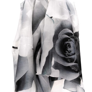 Esarfa Matase Black Rose
