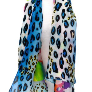 Esarfa Matase Blue Leopard