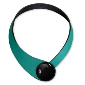 Colier Din Piele Soria Black + Buton Ceramic