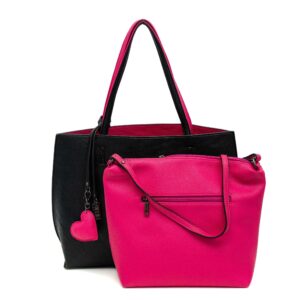 Borsa Geanta cu doua fete Black&Purple