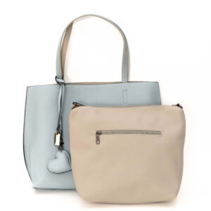 Borsa Geanta cu doua fete Turquoise&Beige
