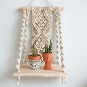 Vintage raft de perete din macrame