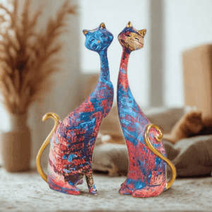 Vintage Cat statuie 2 buc