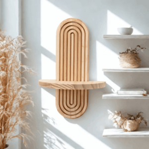 Boho raft de perete din lemn