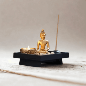 Zen Buddha Set de suporturi de lumânări