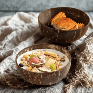 Hand made Bol cu ​​nucă de cocos 6 buc
