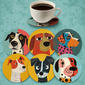 Suporturi moderne rezistente la căldură, 6 bucăți - câini