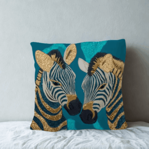 Vintage față de pernă cu model zebră