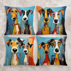 Fețe de pernă pentru câini albaștri set de 4