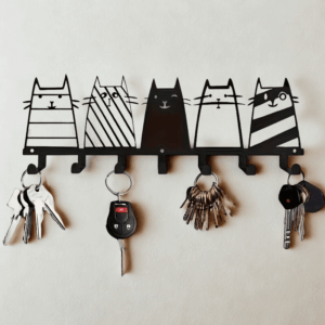 Suport chei de perete - 5 pisici